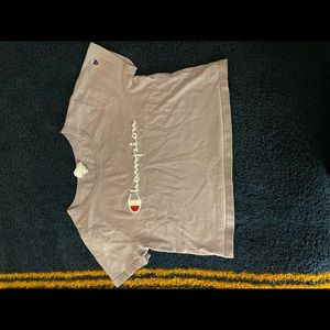 Purple cropped champion shirt